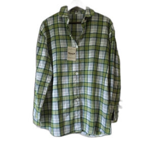 Women's Casual Flannel Sage Button Down (NWT) - Women's S